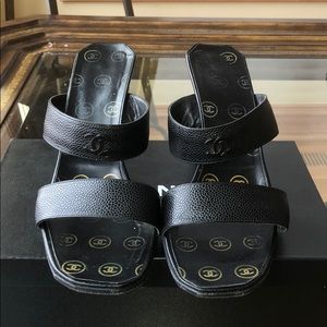 CHANEL Black Sandals